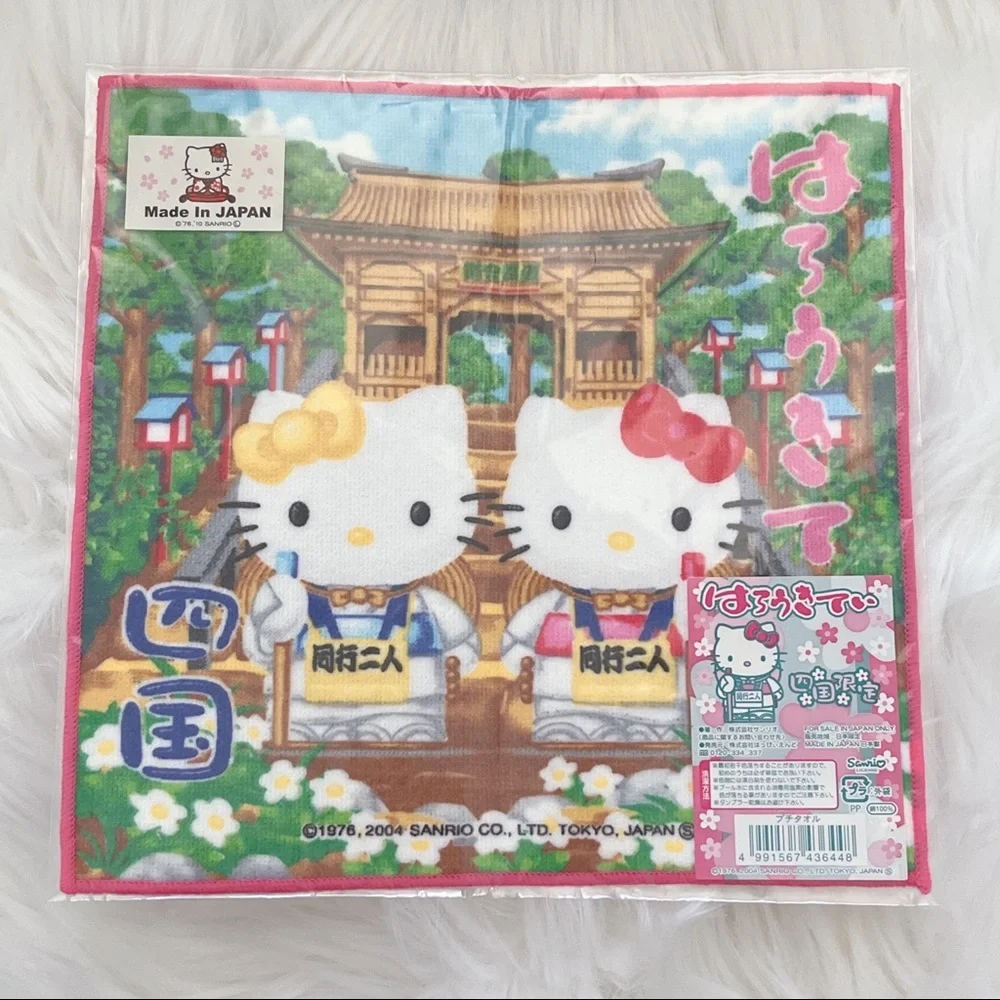 New. Hello Kitty mini towel Sanrio Japan 2004 Gotochi Shikoku Souvenir